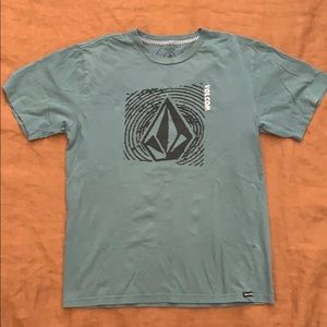 Boys VOLCOM teal green T-shirt size L